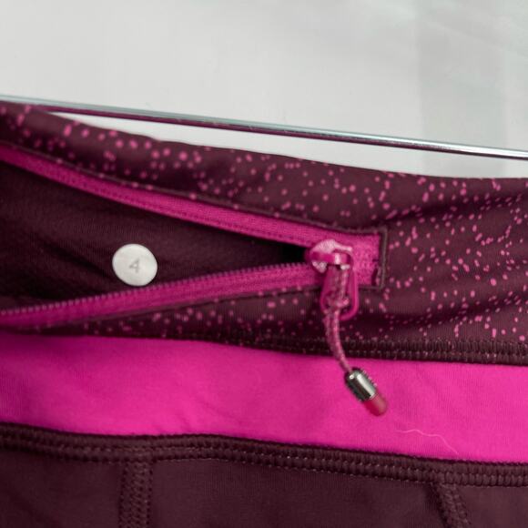 Lululemon Run Inspire Tights Crop Burgundy Red Size 4 - Picture 4 of 5